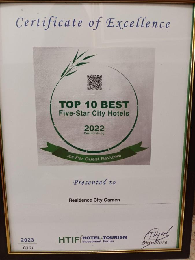 Residence City Garden - Certificate Of Excellence Top 10 Best Five-Stars City Hotels For 2024 Awarded By Htif พลอฟดิฟ ภายนอก รูปภาพ